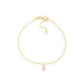 14k Yellow Gold Bezel Diamond Charm Bracelet